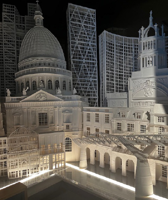 London skyline art installation at The Londoner