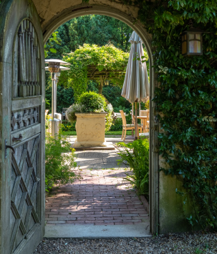 The Baker House garden entry